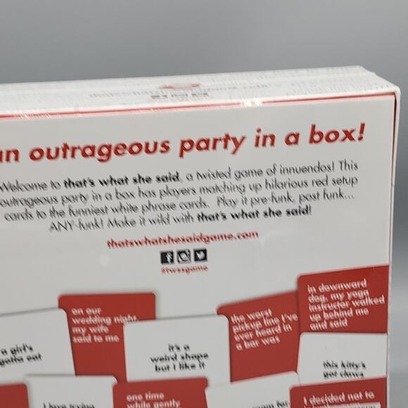 Party Game of Innuendos "Thats What She Said" Sealed Brand New Cards Bucks Hens - Picture 4 of 12